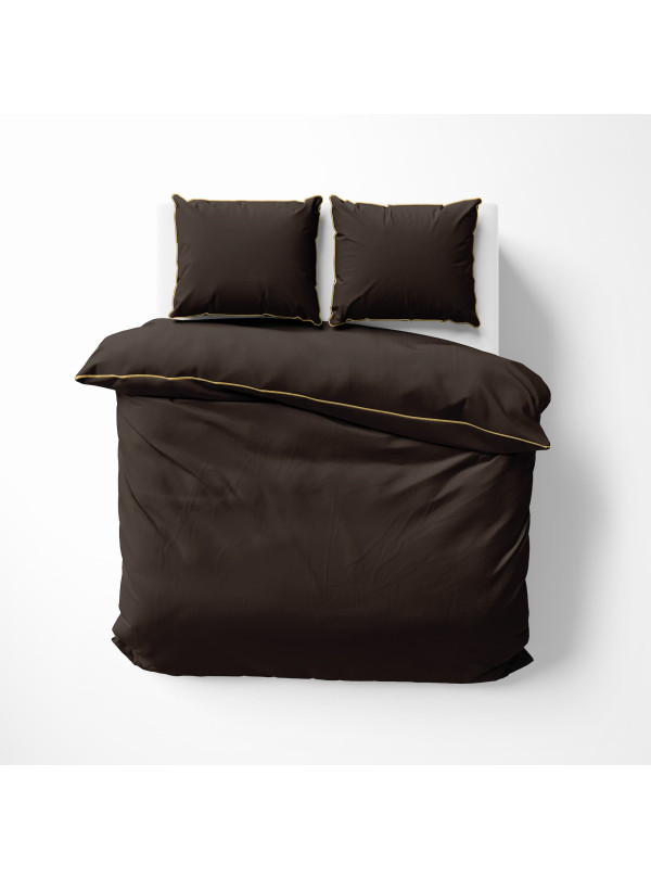 KOMPLET POŚCIELI PURE 200x220 MAKOSATYNA ESPRESSO
