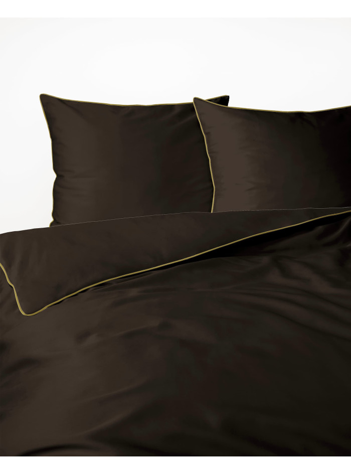 KOMPLET POŚCIELI PURE 200x220 MAKOSATYNA ESPRESSO