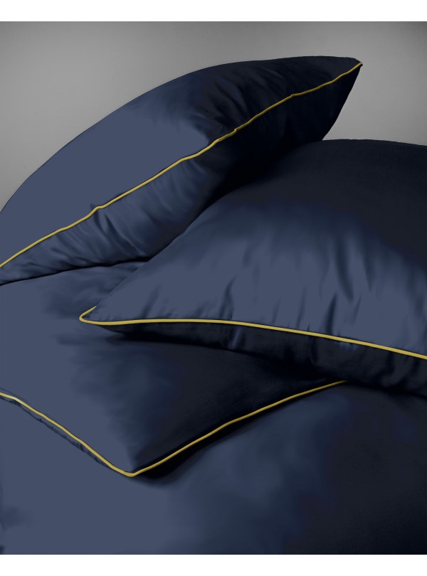 KOMPLET POŚCIELI PURE 140x200 MAKOSATYNA GRANATOWA