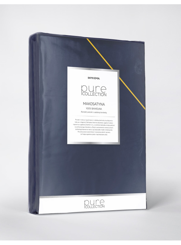 KOMPLET POŚCIELI PURE 140x200 MAKOSATYNA GRANATOWA