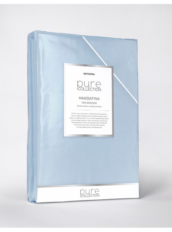KOMPLET POŚCIELI PURE 140x200 MAKOSATYNA NIEBIESKA