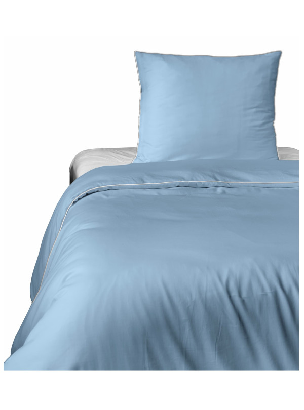 KOMPLET POŚCIELI PURE 140x200 MAKOSATYNA NIEBIESKA