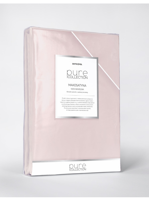 KOMPLET POŚCIELI PURE 140x200 MAKOSATYNA PUDROWO RÓŻOWA