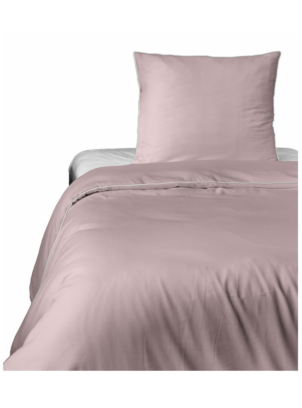 KOMPLET POŚCIELI PURE 140x200 MAKOSATYNA PUDROWO RÓŻOWA