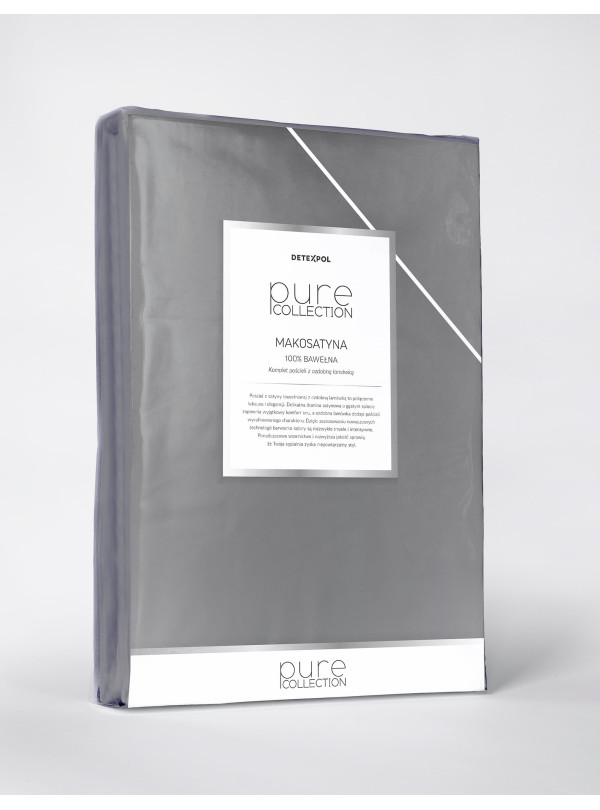 KOMPLET POŚCIELI PURE 140x200 MAKOSATYNA SZARA