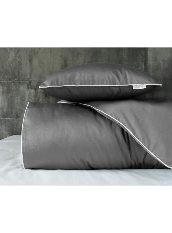 KOMPLET POŚCIELI PURE 140x200 MAKOSATYNA SZARA