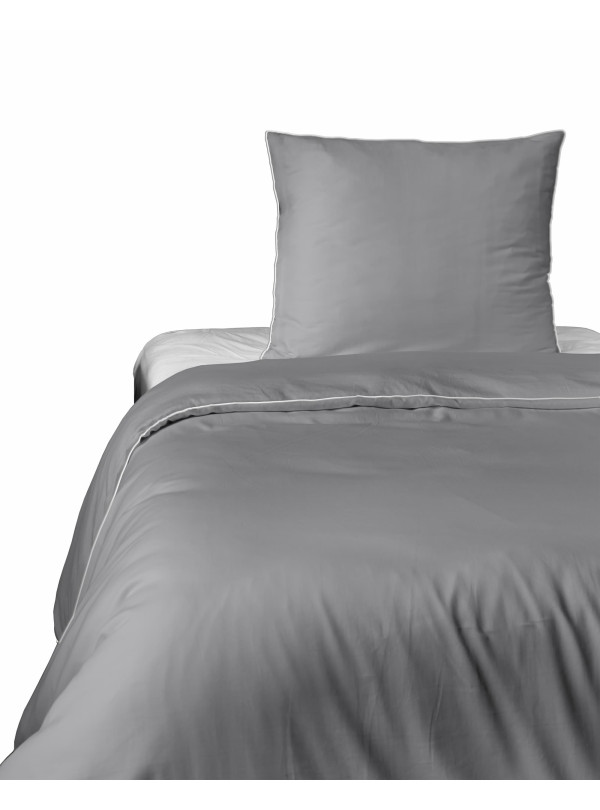 KOMPLET POŚCIELI PURE 140x200 MAKOSATYNA JASNOSZARA