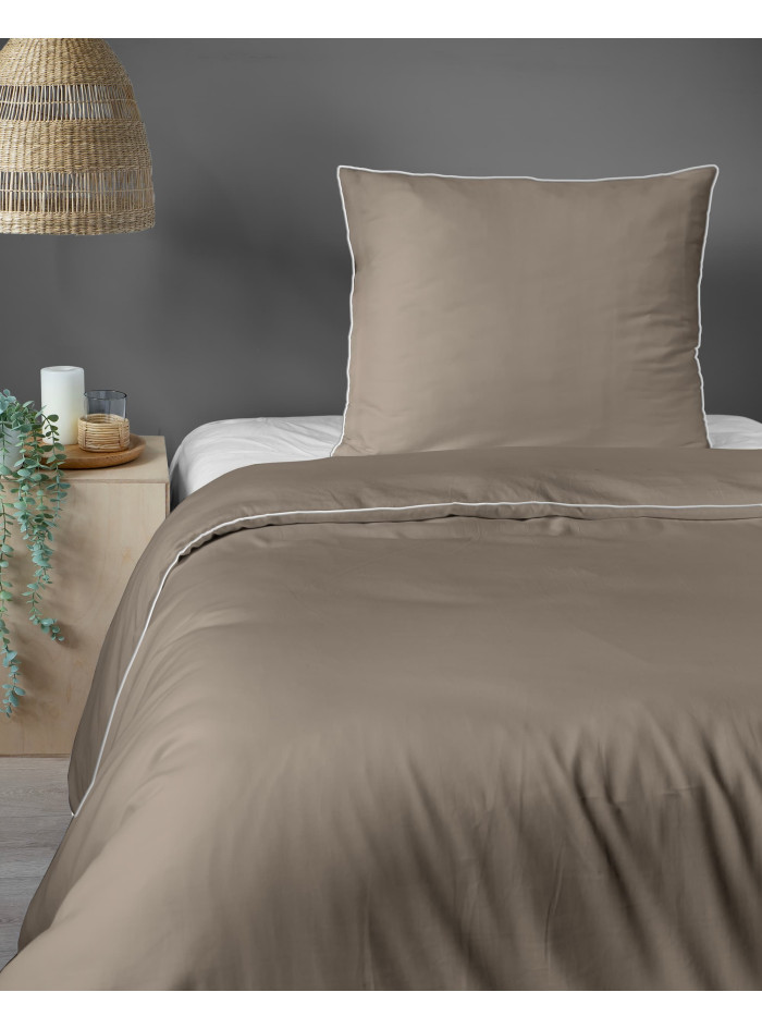 KOMPLET POŚCIELI PURE 140x200 MAKOSATYNA TAUPE