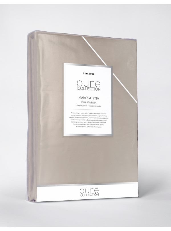 KOMPLET POŚCIELI PURE 140x200 MAKOSATYNA TAUPE