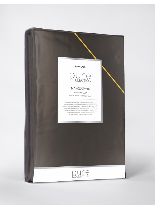 KOMPLET POŚCIELI PURE 140x200 MAKOSATYNA ESPRESSO