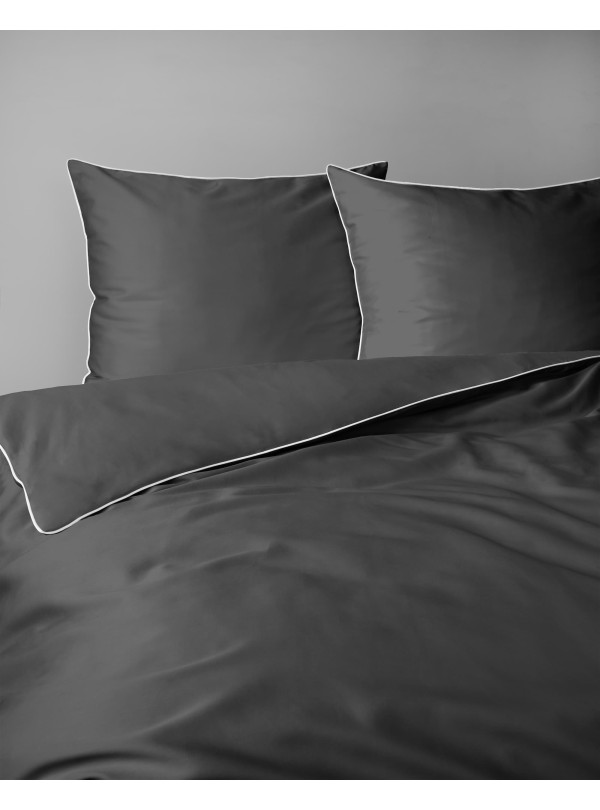 KOMPLET POŚCIELI PURE 160x200 MAKOSATYNA CIEMNOSZARA