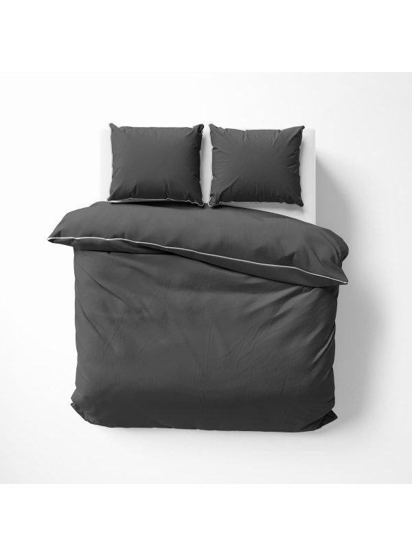KOMPLET POŚCIELI PURE 160x200 MAKOSATYNA CIEMNOSZARA