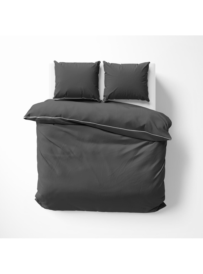 KOMPLET POŚCIELI PURE 160x200 MAKOSATYNA CIEMNOSZARA
