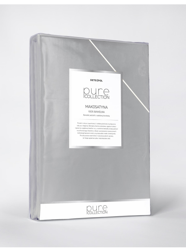 KOMPLET POŚCIELI PURE 160x200 MAKOSATYNA JASNOSZARA