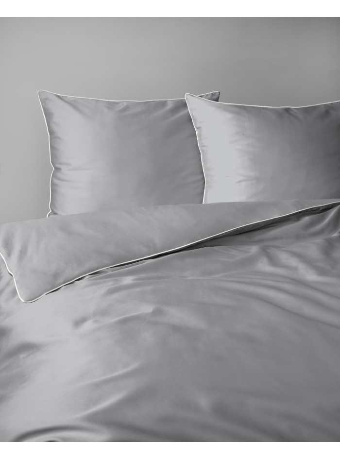 KOMPLET POŚCIELI PURE 160x200 MAKOSATYNA JASNOSZARA
