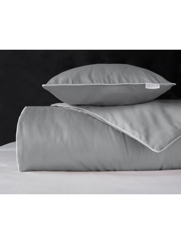 KOMPLET POŚCIELI PURE 200x220 MAKOSATYNA JASNOSZARA