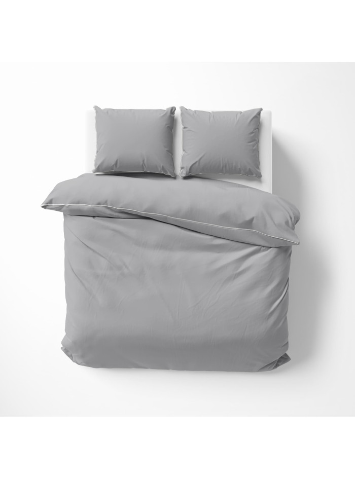KOMPLET POŚCIELI PURE 200x220 MAKOSATYNA JASNOSZARA