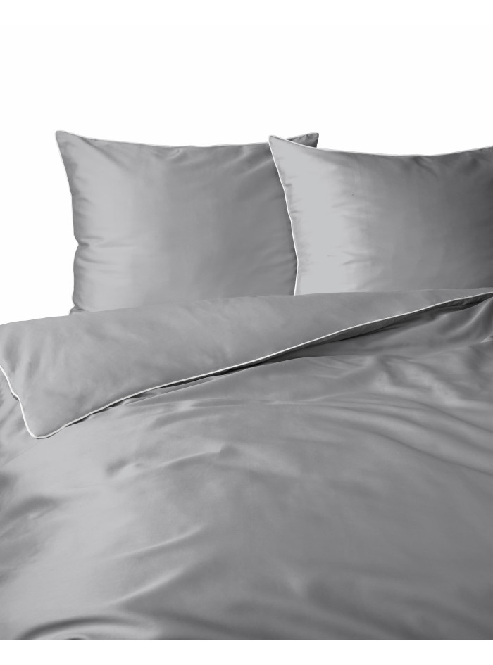 KOMPLET POŚCIELI PURE 200x220 MAKOSATYNA JASNOSZARA