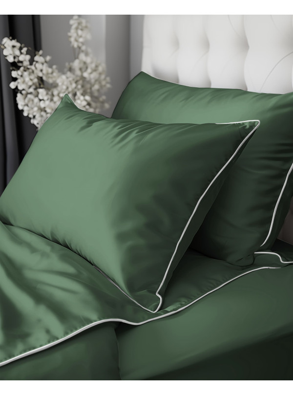 KOMPLET POŚCIELI PURE 160x200 MAKOSATYNA ZIELONA