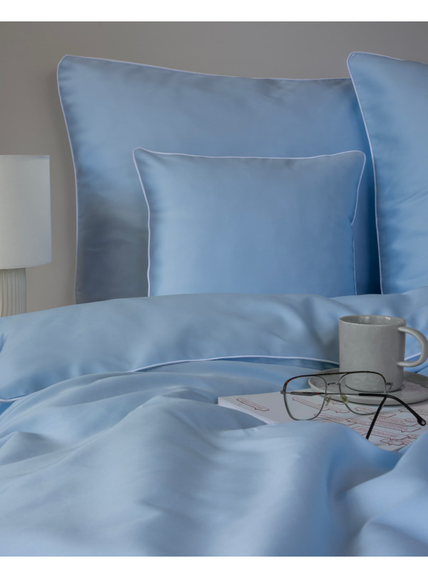 KOMPLET POŚCIELI PURE 160x200 MAKOSATYNA NIEBIESKA