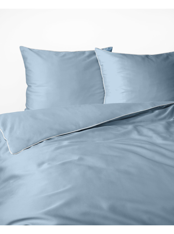 KOMPLET POŚCIELI PURE 200x220 MAKOSATYNA NIEBIESKA