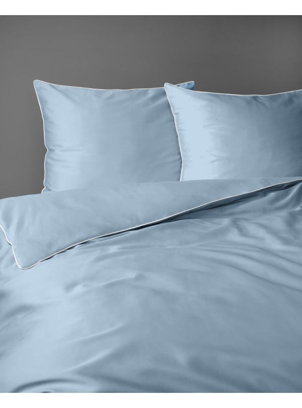 KOMPLET POŚCIELI PURE 200x220 MAKOSATYNA NIEBIESKA