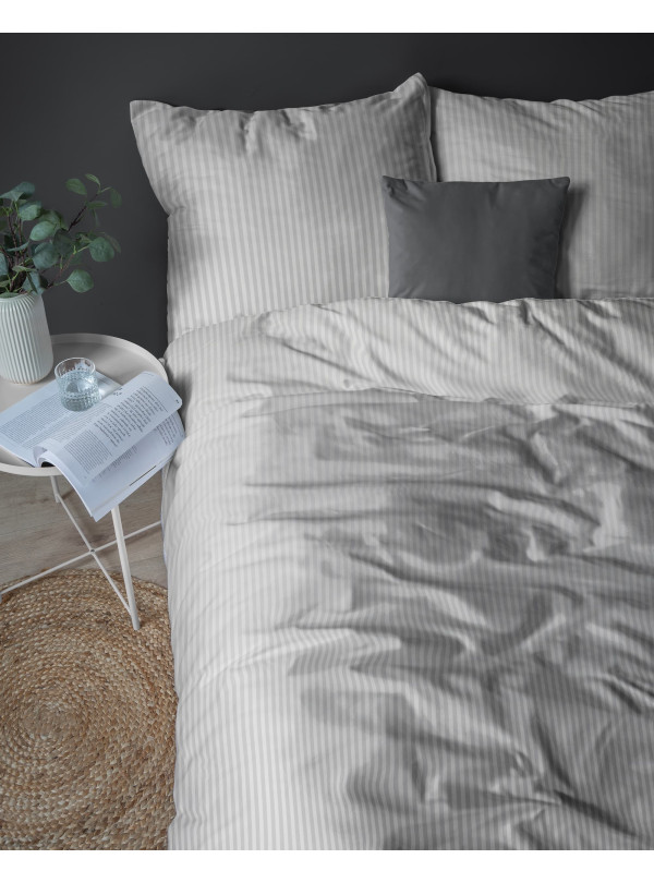 KOMPLET POŚCIELI 200x220 ADAMASZEK JASNYSZARY HOTELOWA PREMIUM