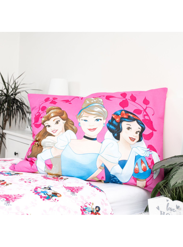POŚCIEL BAWEŁNIANA 140x200 KSIĘŻNICZKI DISNEY KOPCIUSZEK ŚNIEŻKA