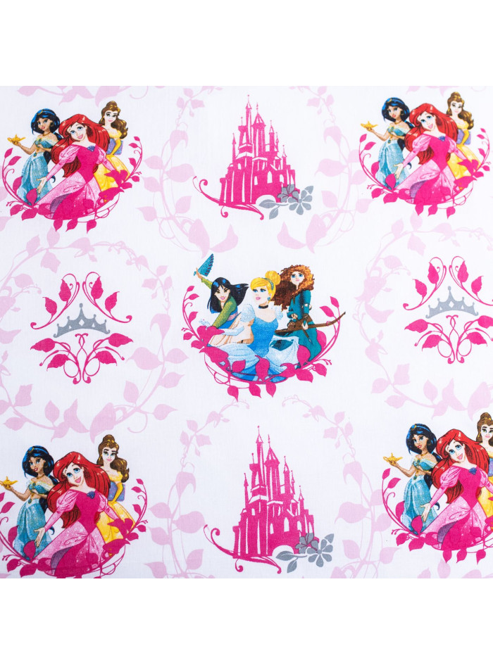 POŚCIEL BAWEŁNIANA 140x200 KSIĘŻNICZKI DISNEY KOPCIUSZEK ŚNIEŻKA