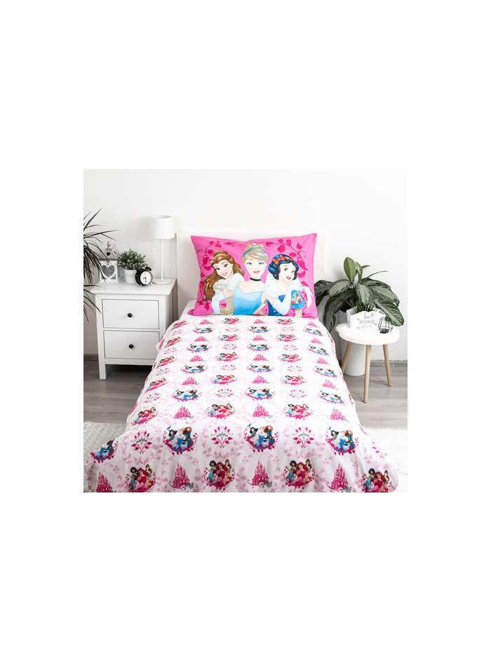 POŚCIEL BAWEŁNIANA 140x200 KSIĘŻNICZKI DISNEY KOPCIUSZEK ŚNIEŻKA