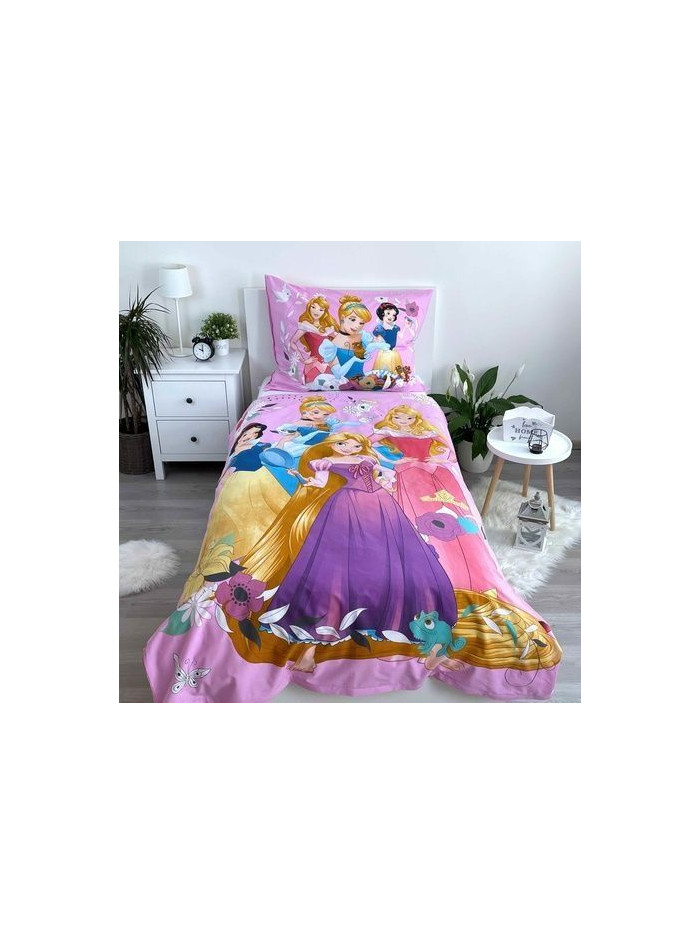 POŚCIEL BAWEŁNIANA 160x200 KSIĘŻNICZKI DISNEY ROSZPUNKA ŚNIEŻKA