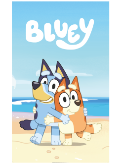 RĘCZNIK 70x140 KĄPIELOWY DZIECIĘCY BLUEY BINGO NA PLAŻY