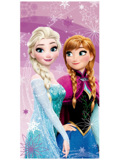 RĘCZNIK 70x140 PLAŻOWY BAWEŁNIANY FROZEN ELSA ANNA FIOLETOWY