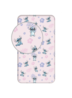 PRZEŚCIERADŁO Z GUMKA 90x200 LILO I STITCH RÓŻOWE