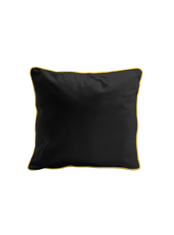 POSZEWKA NA PODUSZKĘ/JAŚKA 40x40 cm CZARNA CZERŃ Z LAMÓWKĄ