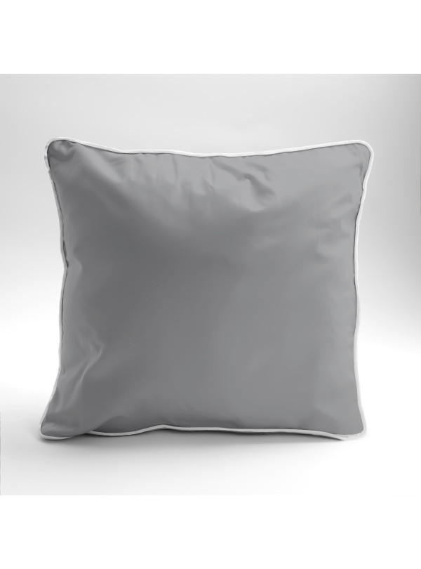 POSZEWKA NA PODUSZKĘ/JAŚKA 40x40 cm JASNOSZARA Z LAMÓWKĄ